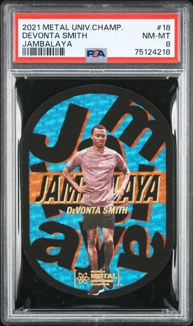 2021 SkyBox Metal Universe Champions DeVonta Smith Jambalaya #18 card image