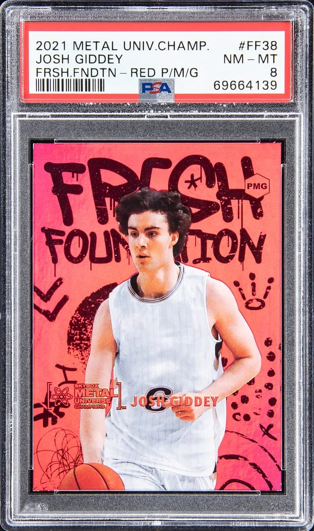 2021 SkyBox Metal Universe Champions Josh Giddey Fresh Foundation Precious Metal Gems (PMG) Red #FF38 card image
