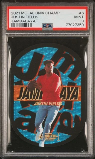 2021 SkyBox Metal Universe Champions Justin Fields Jambalaya #6 card image