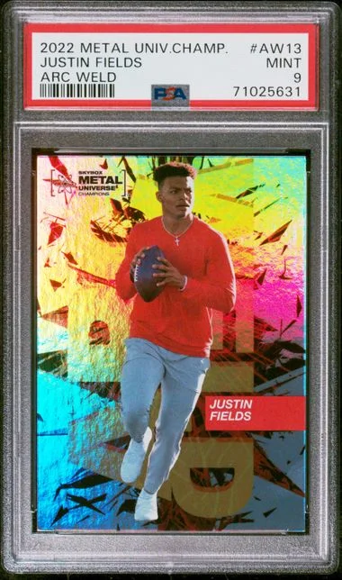 2021 SkyBox Metal Universe Champions Justin Fields Arc Weld #AW-13 card image