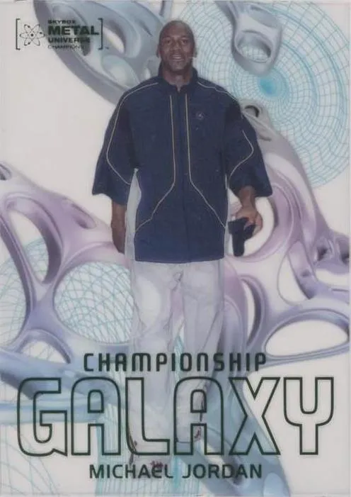 2021 SkyBox Metal Universe Champions Michael Jordan Championship Galaxy Green Acetate #CG-49 card image