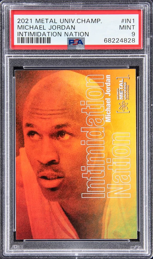 2021 SkyBox Metal Universe Champions Michael Jordan Intimidation Nation #IN-1 card image