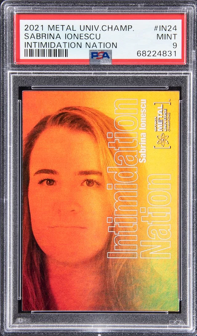 2021 SkyBox Metal Universe Champions Sabrina Ionescu Intimidation Nation #IN-24 card image