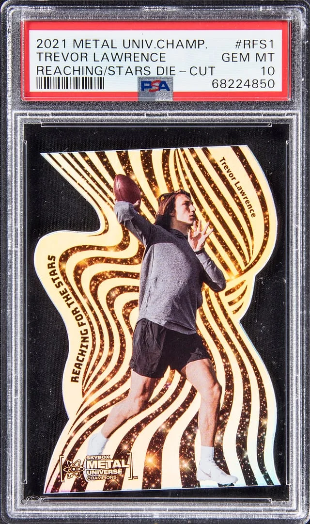 2021 SkyBox Metal Universe Champions Trevor Lawrence Reaching Stars Die Cut #RFS-1 card image