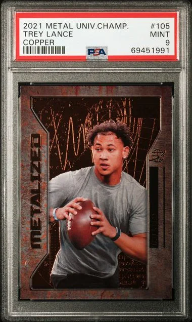 2021 SkyBox Metal Universe Champions Trey Lance Copper #105 card image