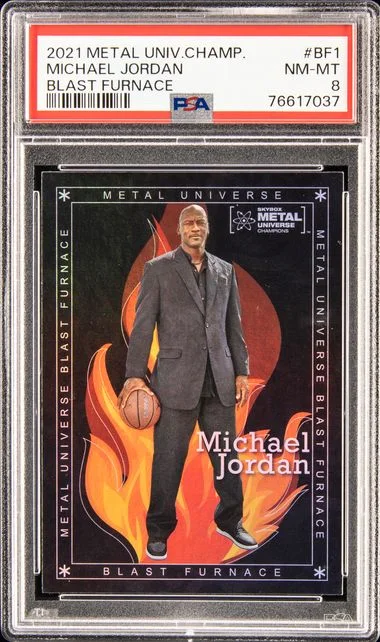 2021 SkyBox Metal Universe Michael Jordan Blast Furnace #Bf1 card image