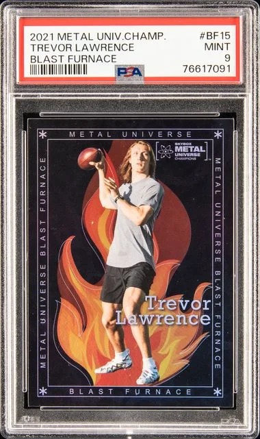 2021 SkyBox Metal Universe Trevor Lawrence Blast Furnace #Bf15 card image