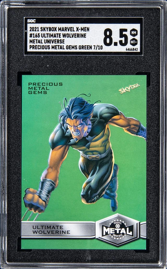 2021 SkyBox Ultimate Wolverine Marvel X Men Metal Universe - Precious Metal Gems Green #165 card image