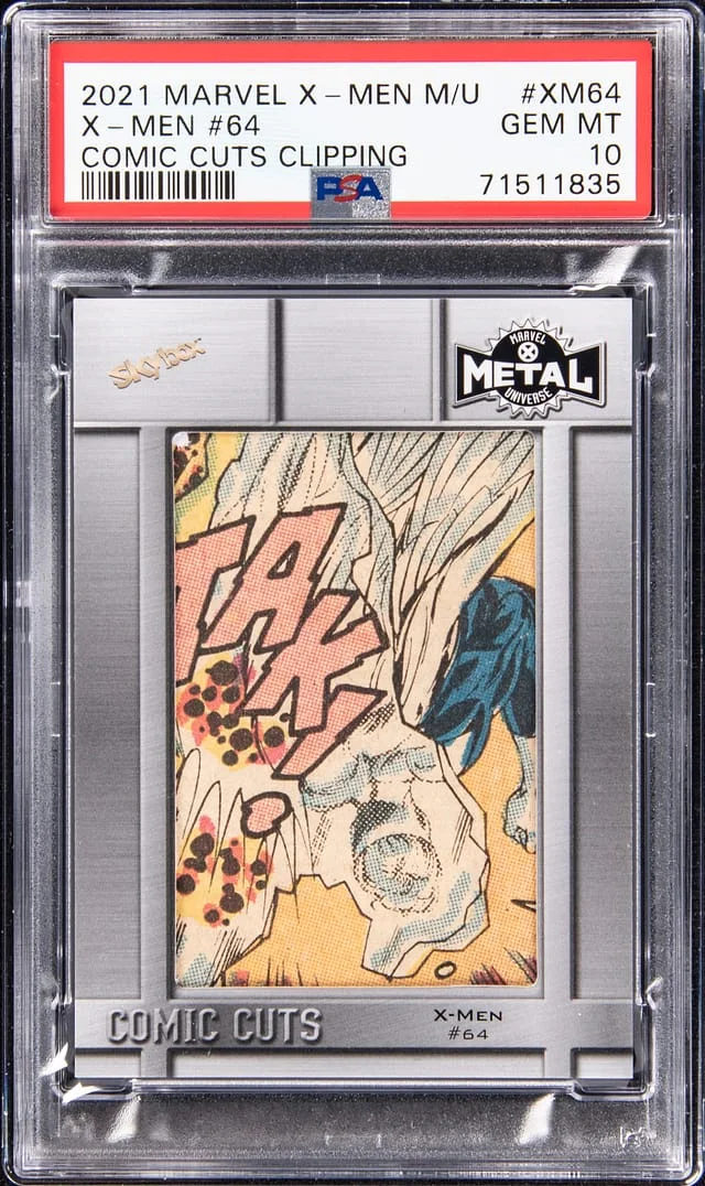 2021 SkyBox X-Men #64 Marvel X-Men Metal Universe Comic Cuts Clipping #XM64 card image