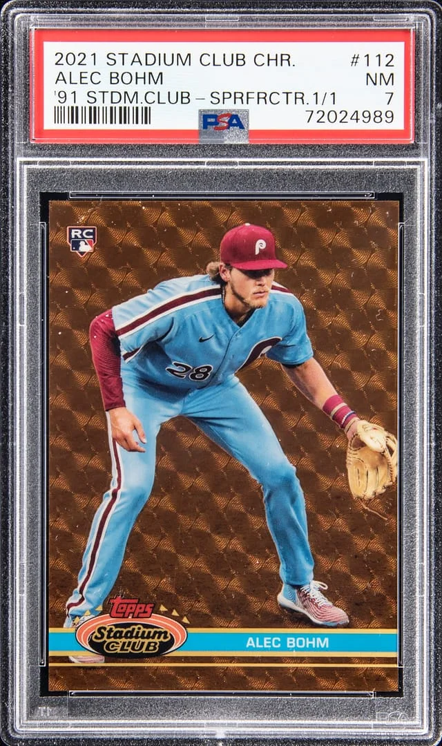 2021 Stadium Club Alec Bohm Chrome '91 Stadium Chrome SuperFractor 1/1 #112 card image