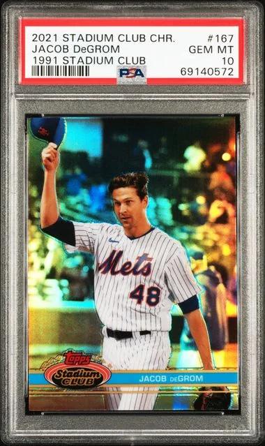 2021 Stadium Club Jacob DeGrom Chrome 1991 Stadium Club #167 card image