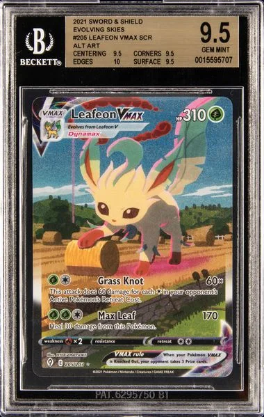 2021 Sword & Shield Evolving Skies Alt Art Leafeon Vmax SCR #205 card image