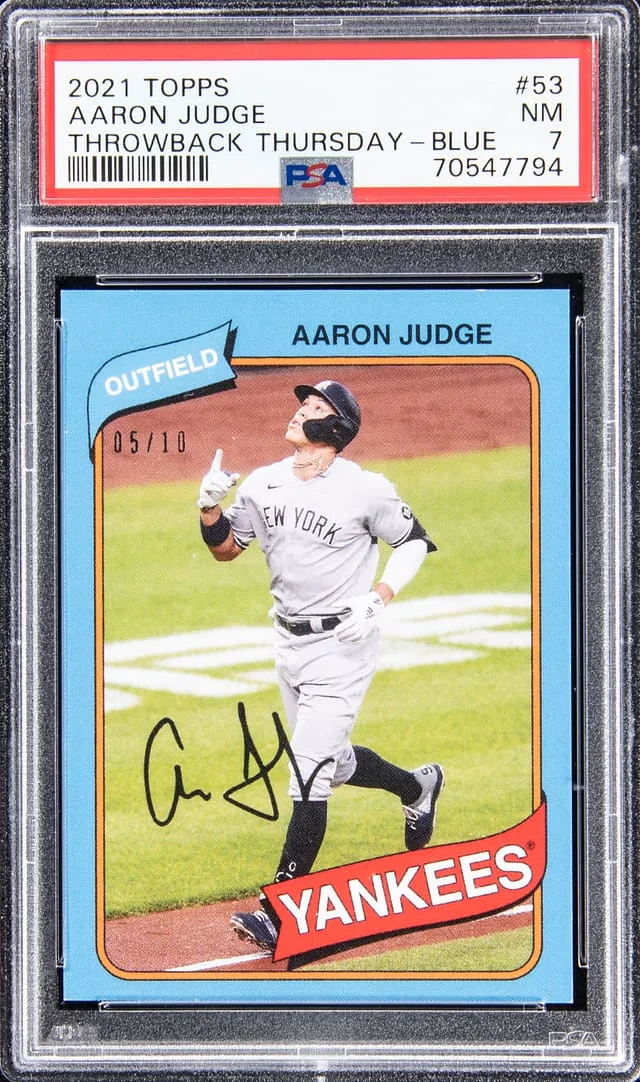 2021 Topps Aaron Judge Throwback Thursday Blue #53 card image