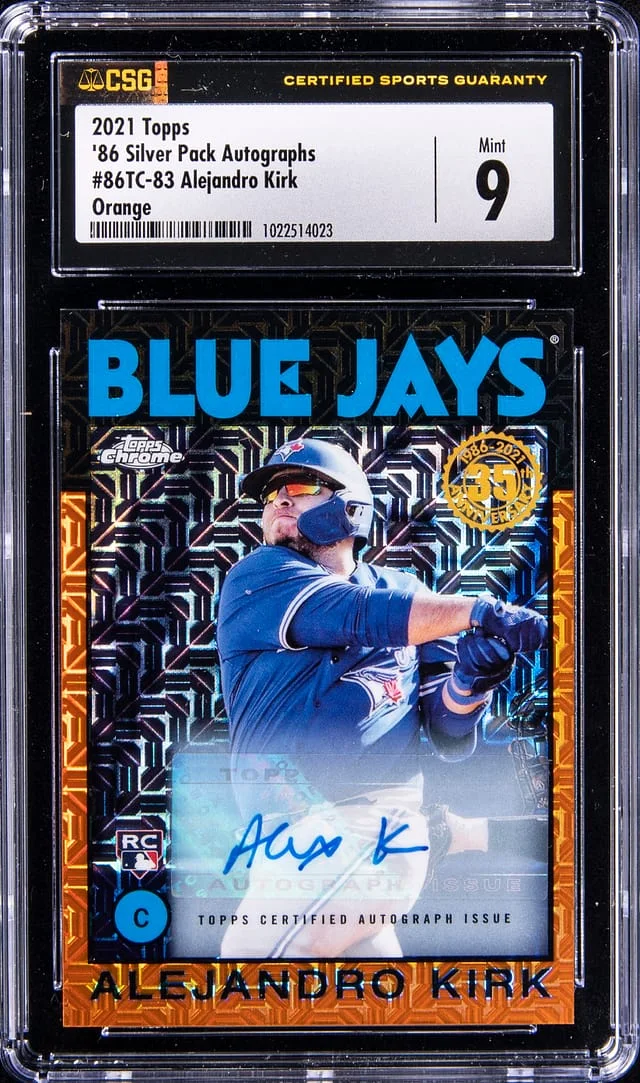 2021 Topps Alejandro Kirk 1986 Silver Pack Autograph Orange #86TC-83 card image