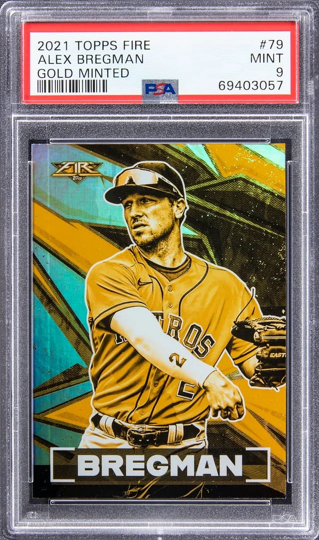 2021 Topps Alex Bregman Fire Gold Minted #79 card image