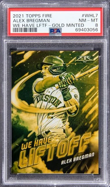 2021 Topps Alex Bregman Fire We Have Liftoff Gold Minted #Whl7 card image