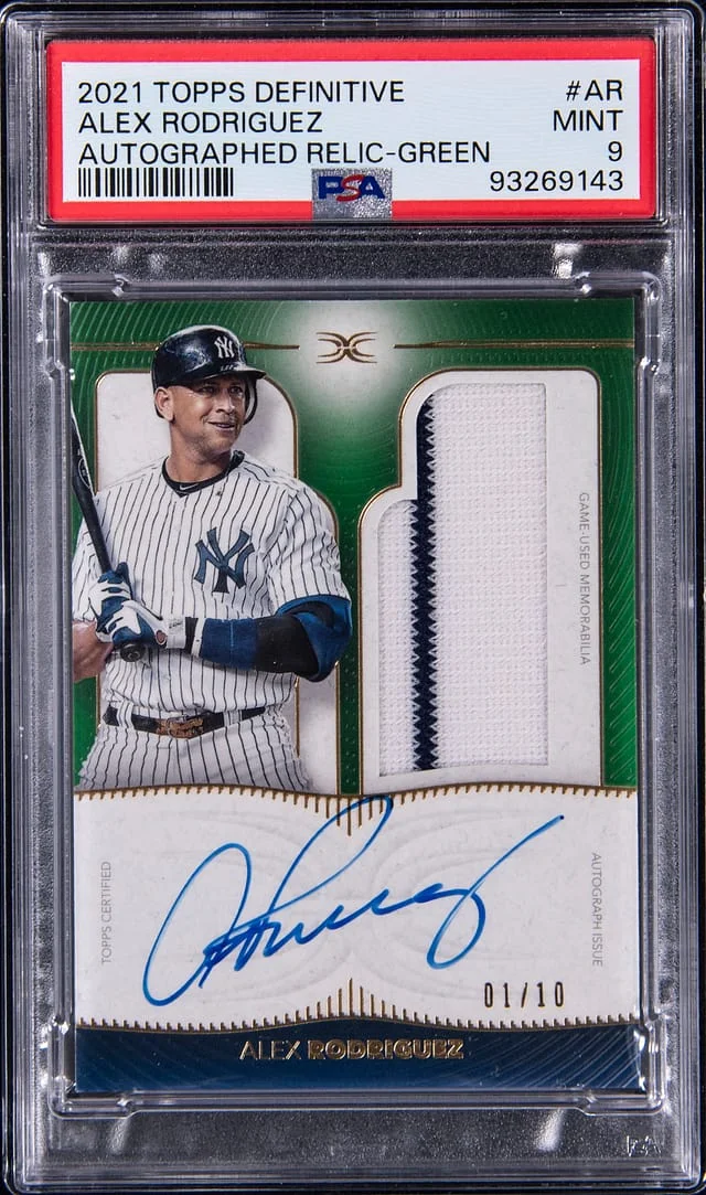 2021 Topps Alex Rodriguez Definitive Autographed Relic Green #DARC-AR card image