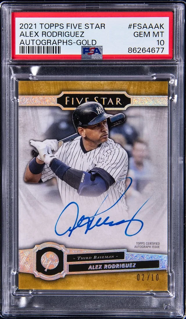 2021 Topps Alex Rodriguez Five Star Autographs Gold #FSA-AAK card image