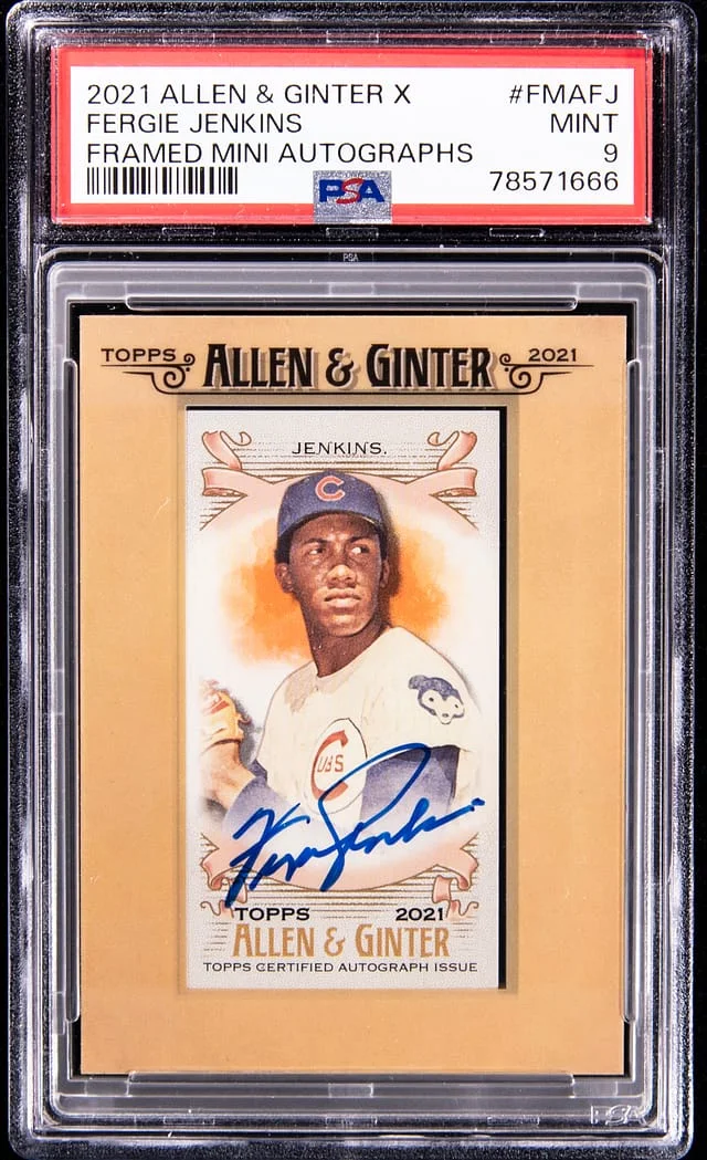 2021 Topps Allen & Ginter Fergie Jenkins X Framed Mini Autograph #FMAFJ card image