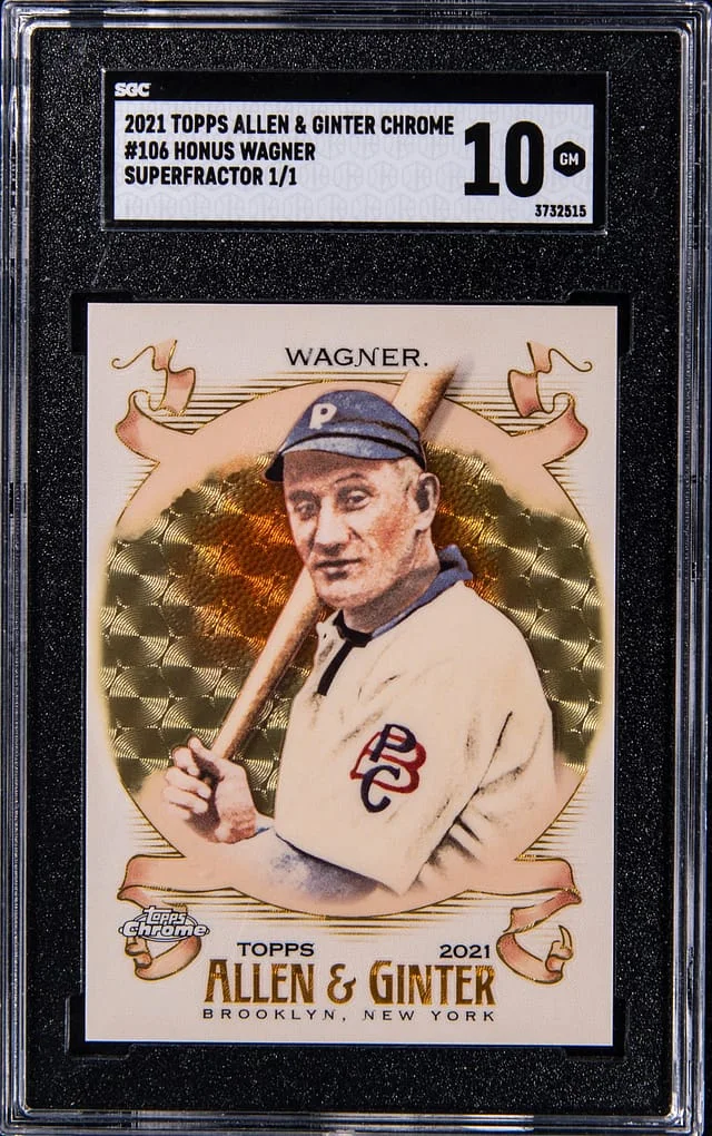2021 Topps Allen & Ginter Honus Wagner Chrome SuperFractor #106 card image