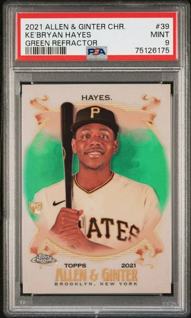 2021 Topps Allen & Ginter Ke’Bryan Hayes Chrome Green Refractor #39 card image