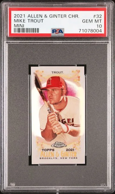 2021 Topps Allen & Ginter Mike Trout Chrome Mini #32 card image