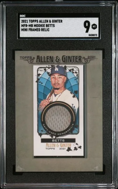 2021 Topps Allen & Ginter Mookie Betts Game-Used Mini Framed Relics #MFR-MB card image