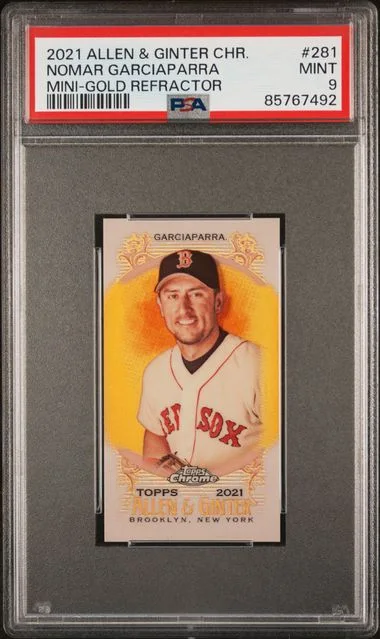2021 Topps Allen & Ginter Nomar Garciaparra Chrome Mini-Gold Refractor #281 card image