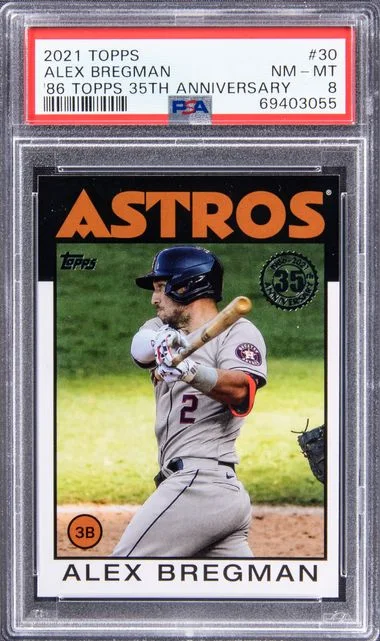 2021 Topps Anniversary 30 Alex Bregman 1986 Topps Baseball #35Th card image