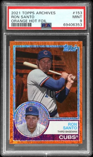 2021 Topps Archives Ron Santo Orange Hot Foil #153 card image