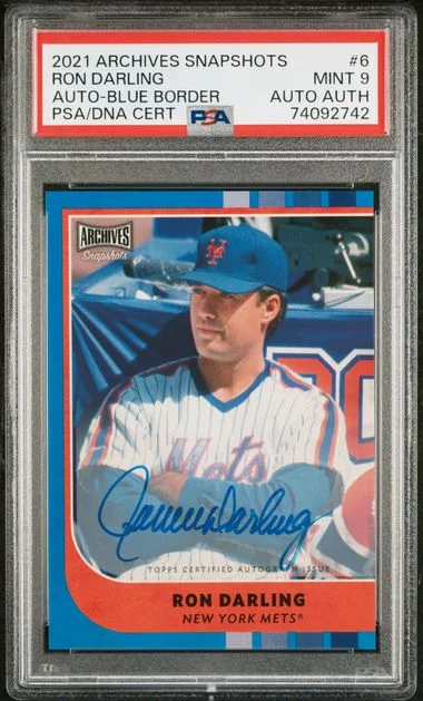 2021 Topps Archives Snapshots Ron Darling Autograph Blue Border #6 card image