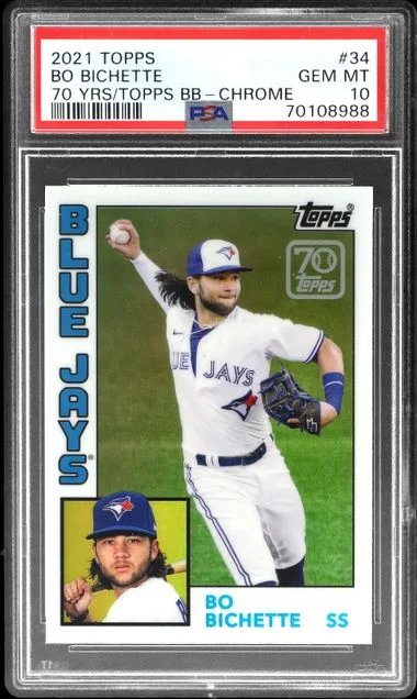 2021 Topps Bo Bichette 70 Years Of Topps Baseball Chrome #70YTC-34 card image