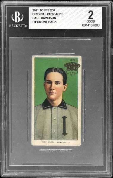 2021 Topps Buybacks Paul Davidson, Piedmont Back 206 Original #T206 card image