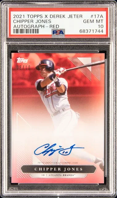 2021 Topps Chipper Jones X Derek Jeter Autograph-Red #17A card image