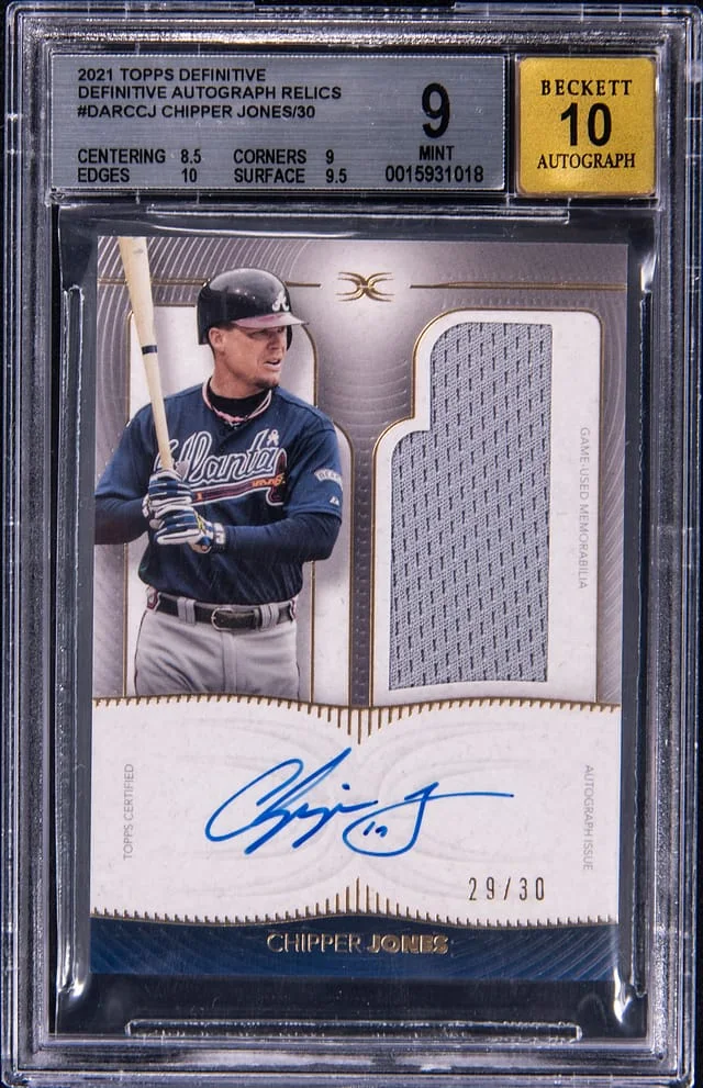 2021 Topps Chipper Jones Definitive Autograph Relics #DARCCJ card image