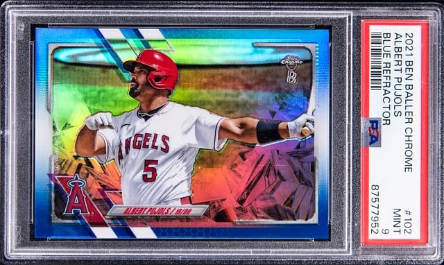 2021 Topps Chrome Albert Pujols Ben Baller Blue Refractor #102 card image