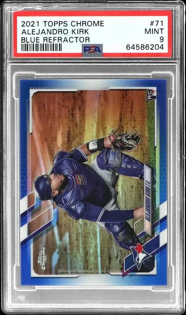 2021 Topps Chrome Alejandro Kirk Blue Refractor #71 card image