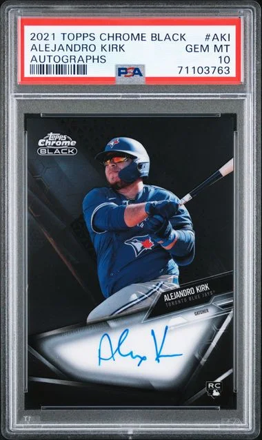2021 Topps Chrome Black Alejandro Kirk Autograph #AKI card image