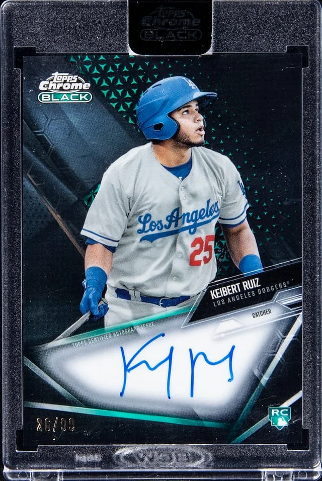 2021 Topps Chrome Black Keibert Ruiz Blue Refractor Autograph #CBA-KR card image