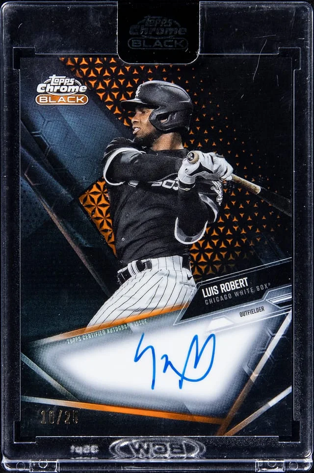 2021 Topps Chrome Black Luis Robert Orange Refractor #CBA-LR card image