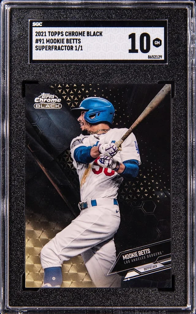 2021 Topps Chrome Black Mookie Betts SuperFractor #91 card image