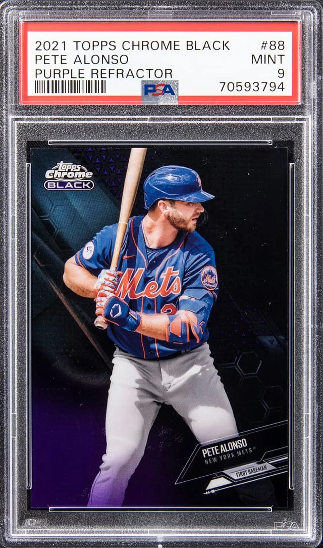 2021 Topps Chrome Black Pete Alonso Purple Refractor #88 card image