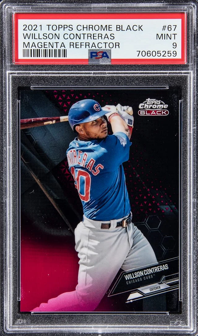 2021 Topps Chrome Black Willson Contreras Magenta Refractor #67 card image