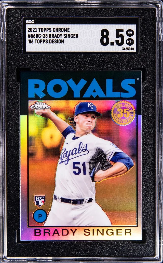 2021 Topps Chrome Brady Singer 86 Design #86BC-25 card image