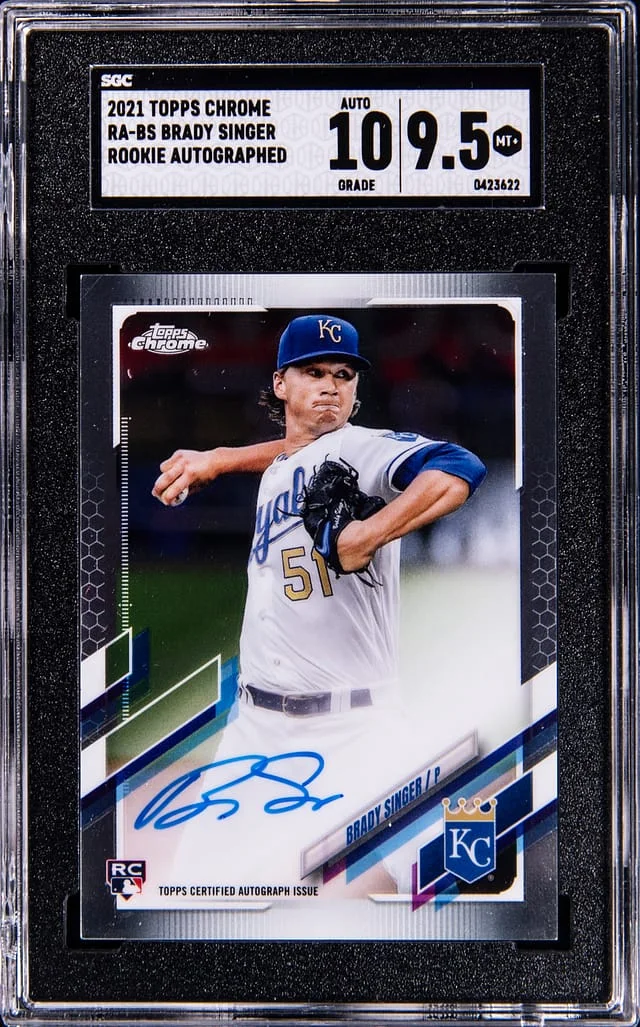 2021 Topps Chrome Brady Singer Autographed #RA-BS card image
