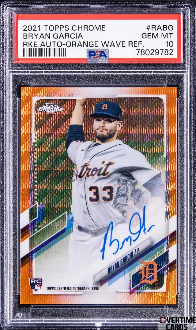 2021 Topps Chrome Bryan Garcia Autograph Orange Wave Refractor #RABG card image