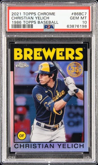 2021 Topps Chrome Christian Yelich 1986 Topps Baseball #86BC7 card image