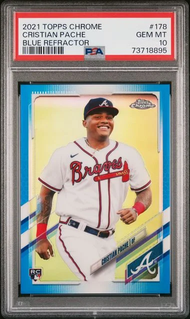 2021 Topps Chrome Cristian Pache Blue Refractor #178 card image