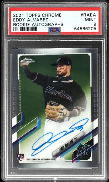 2021 Topps Chrome Eddy Alvarez Autograph #RAEA card image