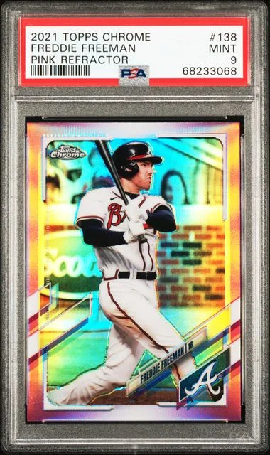 2021 Topps Chrome Freddie Freeman Pink Refractor #138 card image